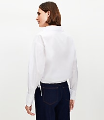 Petite Poplin Side Tie Shirt carousel Product Image 3