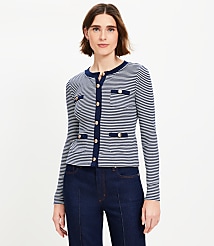 Petite Striped Pocket Cardigan Top carousel Product Image 2