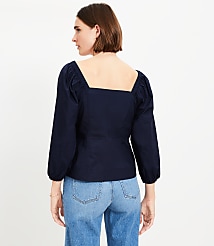 Poplin Square Neck Blouse carousel Product Image 3
