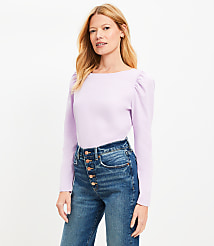 Puff Sleeve Boatneck Top carousel Product Image 1