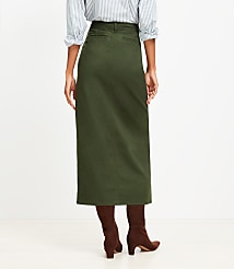 Twill Button Pocket Midi Skirt carousel Product Image 3