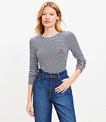 Love Stripe Long Sleeve Everyday Tee carousel Product Image 3