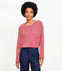 Striped Heart Pocket Tee carousel Product Image 1
