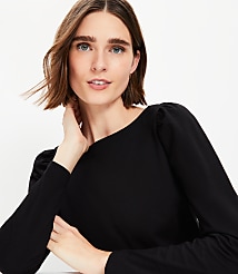 Puff Sleeve Boatneck Top carousel Product Image 3