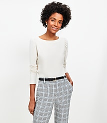 Puff Sleeve Boatneck Top carousel Product Image 1