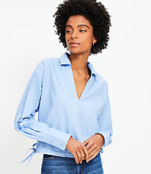 Poplin Side Tie Shirt carousel Product Image 1