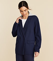 Lou & Grey Sporty Ponte Hooded Double Breasted Blazer carousel Product Image 2