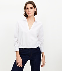 Petite Poplin Side Tie Shirt carousel Product Image 1