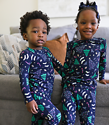 Posh Peanut Holiday Tree Long Sleeve Basic Pajama Set carousel Product Image 4