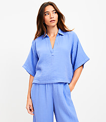 LOFT Beach Triple Cloth Popover Shirt carousel Product Image 1