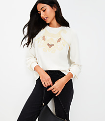 Petite Mosaic Cutout Sweatshirt carousel Product Image 2