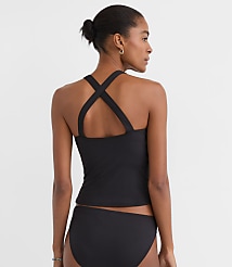 LOFT Beach Ruched Cross Back Halter Tankini Top carousel Product Image 2