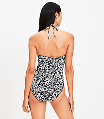 LOFT Beach Paisley Keyhole Bandeau One Piece Swimsuit carousel Product Image 3