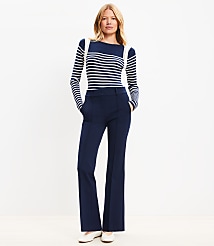 Pintucked Sutton Flare Pants in Bi-Stretch carousel Product Image 1