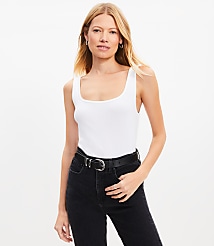 Perfect Ribbed Square Neck Tank Top carousel Product Image 3