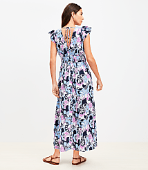 Petite LOFT Beach Floral Ruffle Sleeve Maxi Pocket Dress carousel Product Image 3