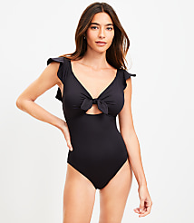 LOFT Beach Cutout Ruffle Sleeve One Piece Swimsuit carousel Product Image 2
