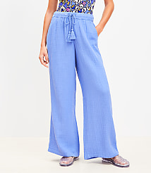 LOFT Beach Triple Cloth Wide Leg Pants carousel Product Image 2