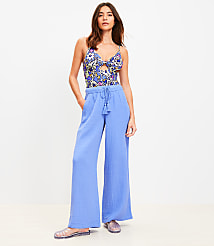 LOFT Beach Triple Cloth Wide Leg Pants carousel Product Image 1
