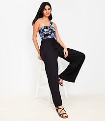 LOFT Beach Floral Asymmetrical Bandeau One Piece Swimsuit carousel Product Image 2