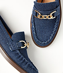 Denim Chain Loafers carousel Product Image 2