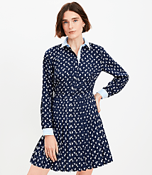 Clover Pleated Mini Shirtdress carousel Product Image 1