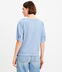 Pleated Puff Sleeve Sweatshirt carousel Product Image 2