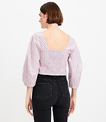 Striped Poplin Corset Seamed Blouse carousel Product Image 3