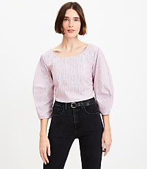 Striped Poplin Corset Seamed Blouse carousel Product Image 1