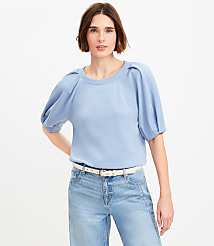 Pleated Puff Sleeve Sweatshirt carousel Product Image 3
