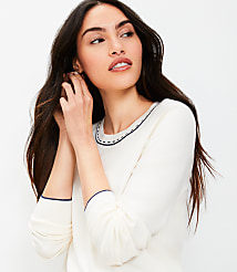 Topstitched Neck Sweater carousel Product Image 2