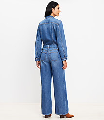 Denim Jumpsuit in Authentic Vintage Mid Wash carousel Product Image 2