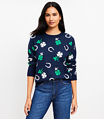 Petite Clover Horseshoe Sweater carousel Product Image 3