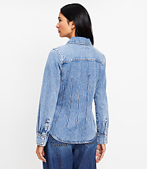 Denim Seamed Western Shirt carousel Product Image 3