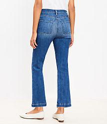 Curvy Welt Pocket High Rise Kick Crop Jeans in Classic Mid Wash carousel Product Image 2