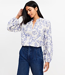 Vine Jacquard V-Neck Blouse carousel Product Image 1