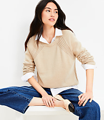 Heathered Modern Ribtrim Sweater carousel Product Image 1