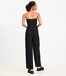 Petite LOFT Beach Triple Cloth Mixed Media Strapless Jumpsuit carousel Product Image 2