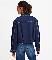 Petite Topstitched Bubble Hem Jacket carousel Product Image 3