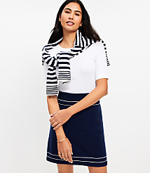 Topstitched Mini Sweater Skirt carousel Product Image 1