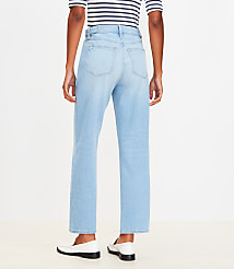 Tab Waist High Rise Straight Jeans in Bright Mid Indigo Wash carousel Product Image 3