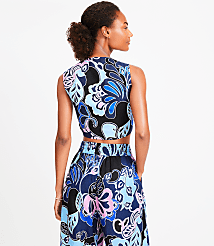 LOFT Beach Floral Linen Blend Tie Front Top carousel Product Image 3
