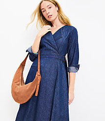 Chambray Wrap Midi Pocket Dress carousel Product Image 1