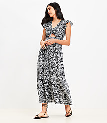 LOFT Beach Paisley Cutout Tiered Maxi Dress carousel Product Image 2