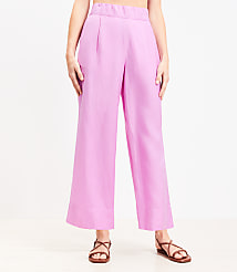 LOFT Beach Linen Blend Wide Leg Pants carousel Product Image 2