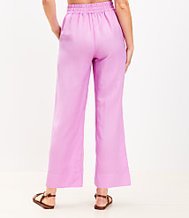 LOFT Beach Linen Blend Wide Leg Pants carousel Product Image 3
