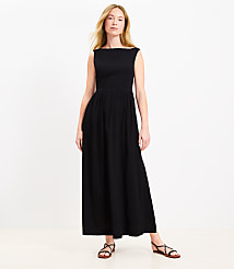 LOFT Beach Twist Shoulder Mixed Media Pocket Dress carousel Product Image 1