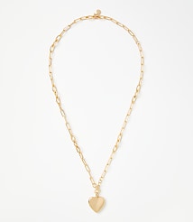 Puffy Heart Chain Link Pendant Necklace carousel Product Image 1