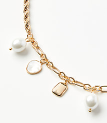 Pearlized Rope Charm Necklace carousel Product Image 2