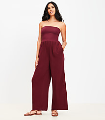 LOFT Beach Triple Cloth Mixed Media Strapless Jumpsuit carousel Product Image 1